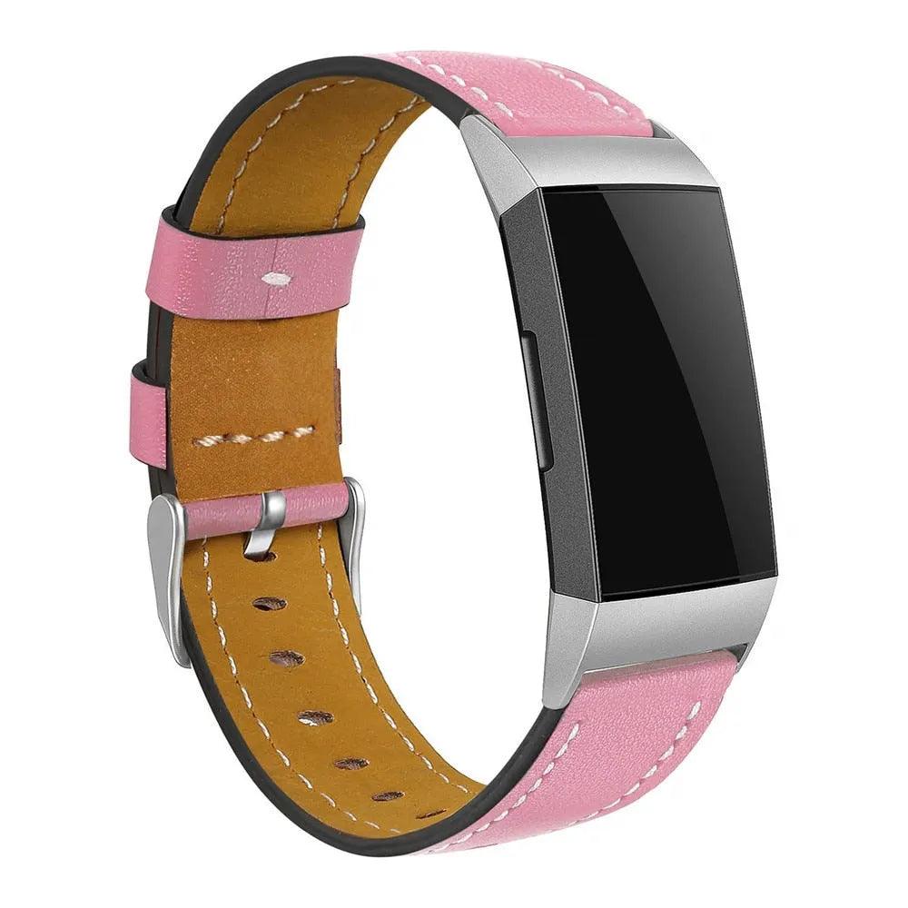 Replacement Fitbit Charge 3 Bands Leather Straps Band Interchangeable Smart Fitness Watch Bands With Stainless Frame for Charge3 - ItemBear.com