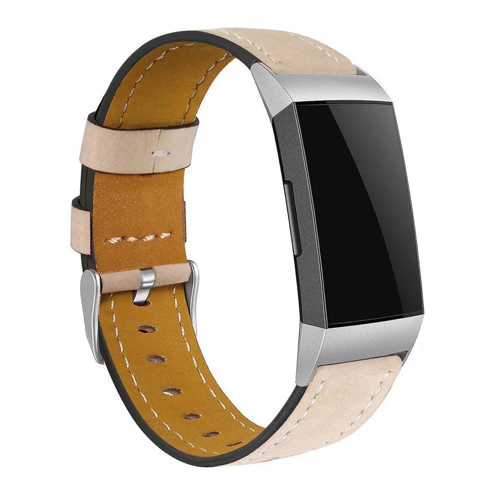 Replacement Fitbit Charge 3 Bands Leather Straps Band Interchangeable Smart Fitness Watch Bands With Stainless Frame for Charge3 - ItemBear.com