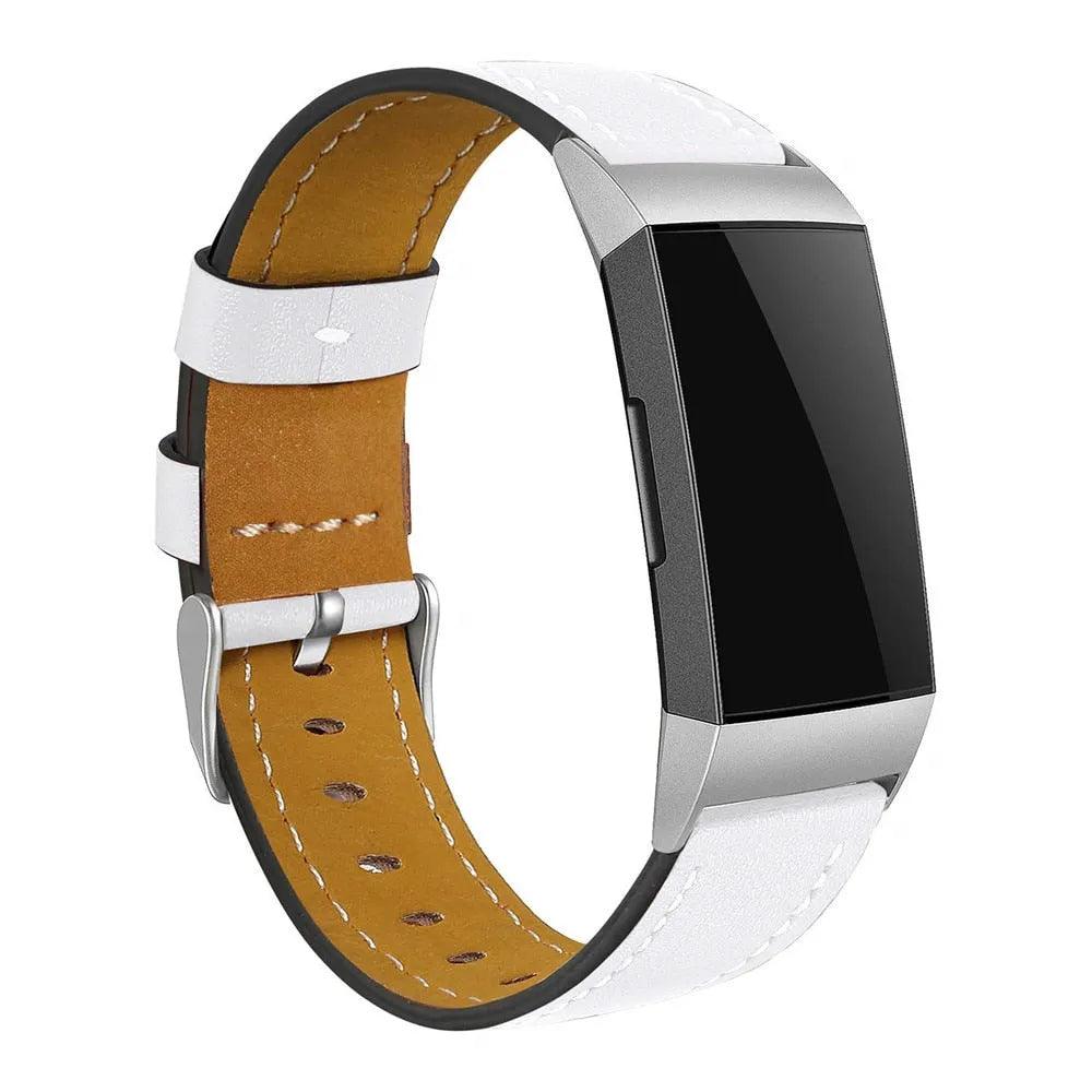Replacement Fitbit Charge 3 Bands Leather Straps Band Interchangeable Smart Fitness Watch Bands With Stainless Frame for Charge3 - ItemBear.com