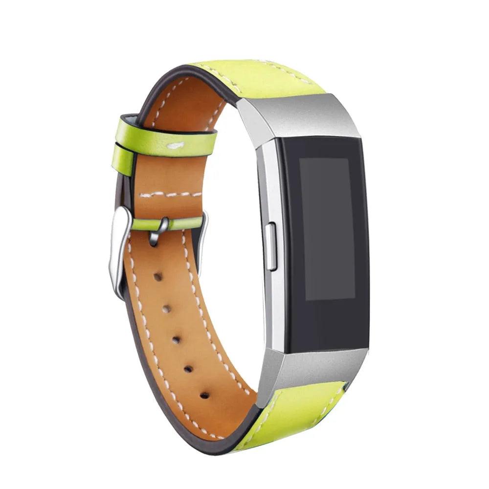 Replacement Fitbit Charge 3 Bands Leather Straps Band Interchangeable Smart Fitness Watch Bands With Stainless Frame for Charge3 - ItemBear.com