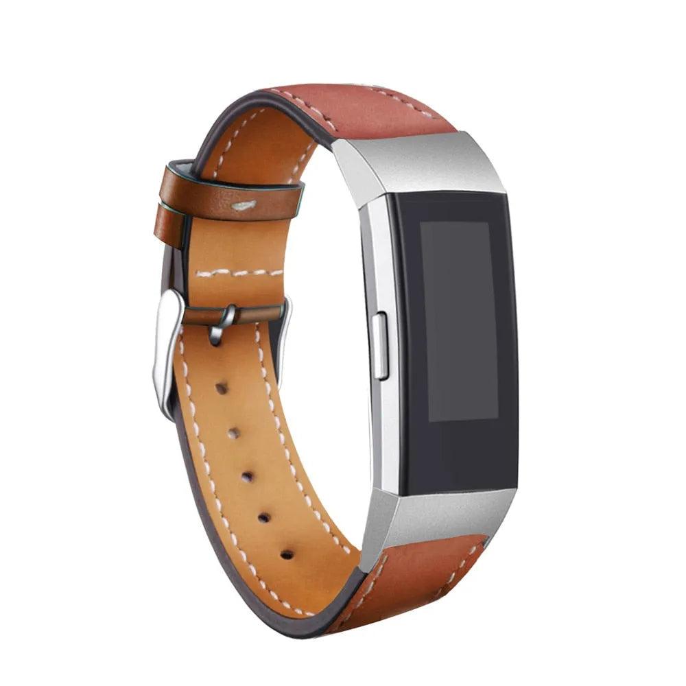 Replacement Fitbit Charge 3 Bands Leather Straps Band Interchangeable Smart Fitness Watch Bands With Stainless Frame for Charge3 - ItemBear.com