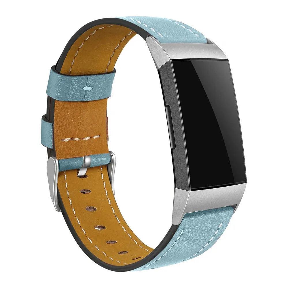 Replacement Fitbit Charge 3 Bands Leather Straps Band Interchangeable Smart Fitness Watch Bands With Stainless Frame for Charge3 - ItemBear.com