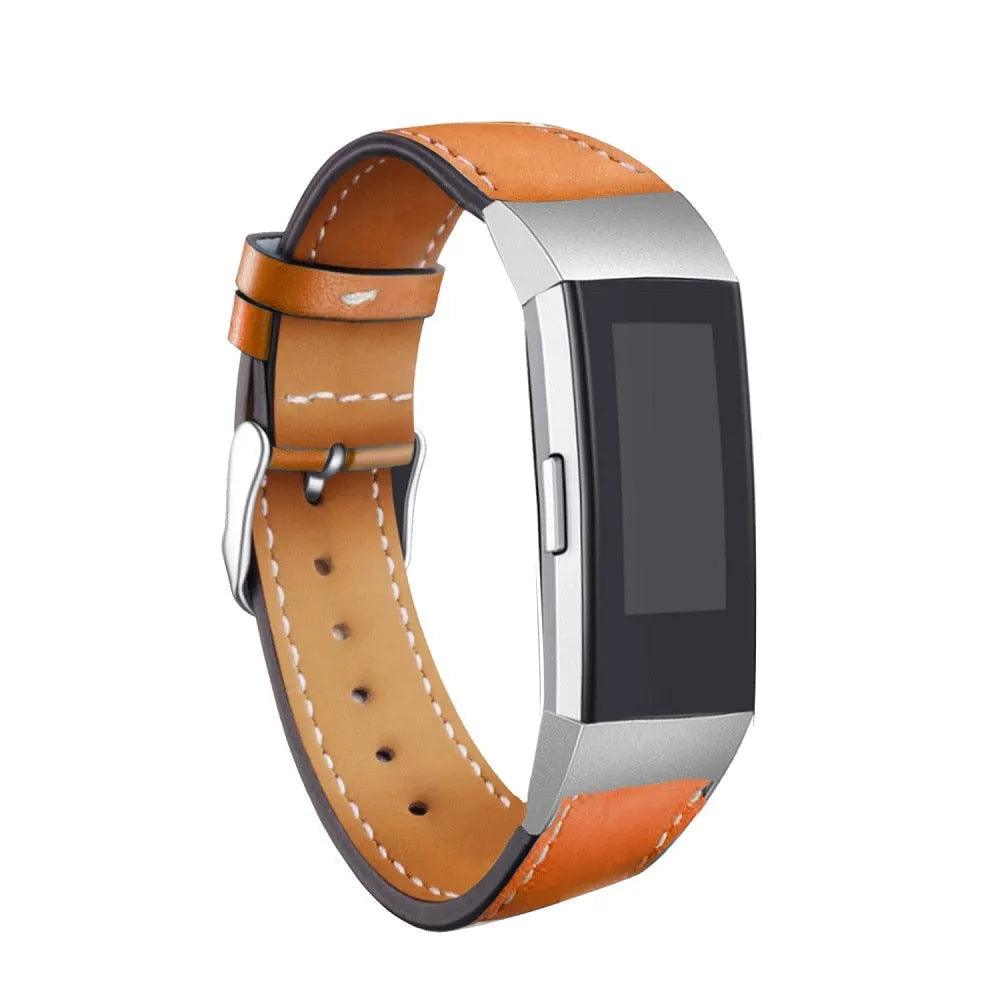 Replacement Fitbit Charge 3 Bands Leather Straps Band Interchangeable Smart Fitness Watch Bands With Stainless Frame for Charge3 - ItemBear.com