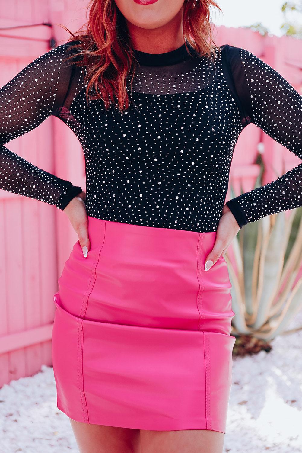 Rhinestone Casual Slim Fit Long Sleeve Bodysuit - ItemBear.com