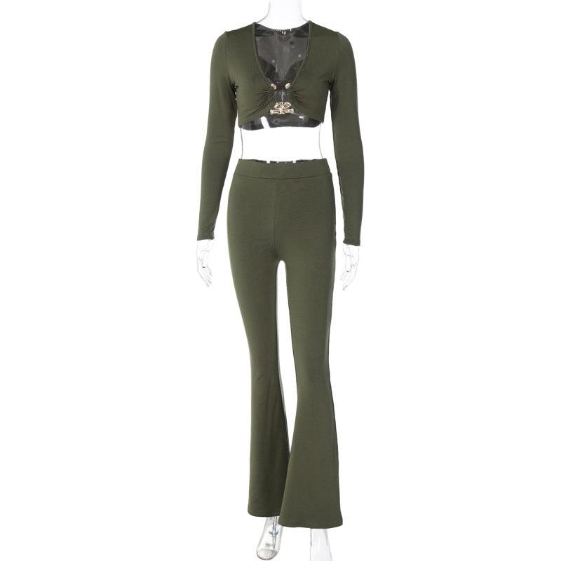 Ribbed Flare Pants Set - ItemBear.com
