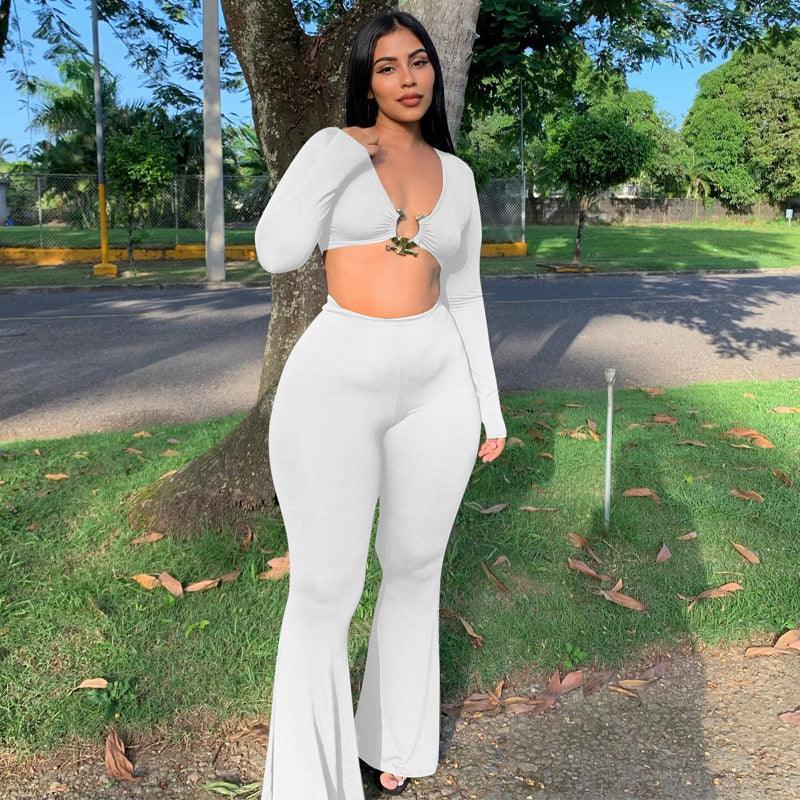 Ribbed Flare Pants Set - ItemBear.com