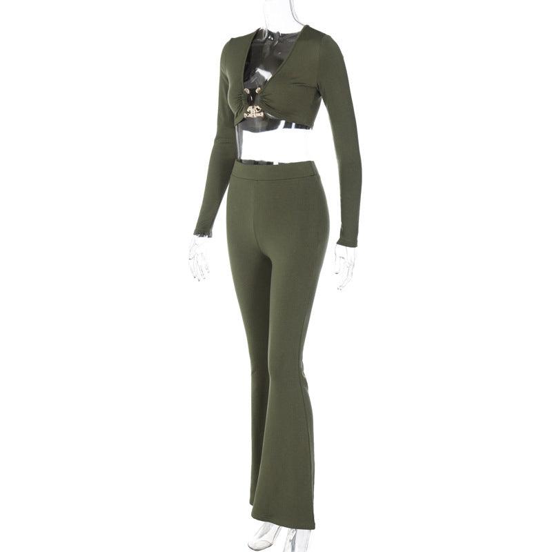 Ribbed Flare Pants Set - ItemBear.com