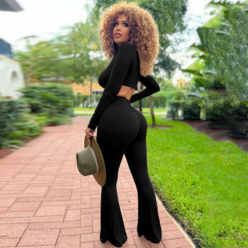 Ribbed Flare Pants Set - ItemBear.com