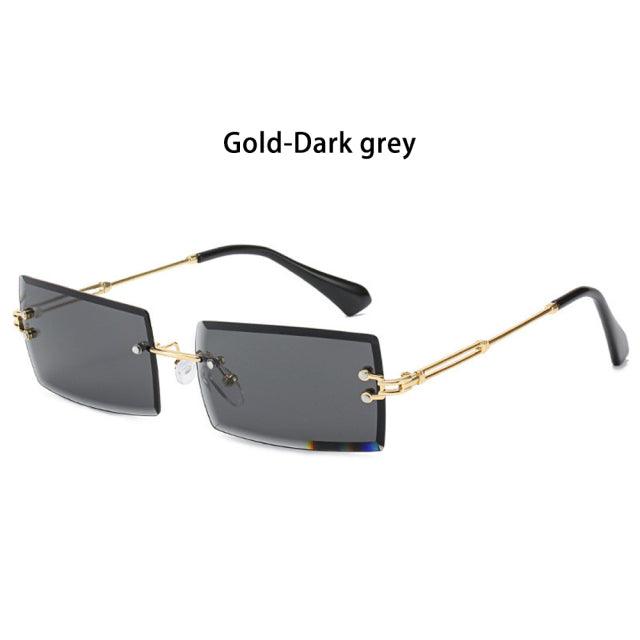 Rimless Small Rectangle Sunglasses UV400 Eyewear - ItemBear.com