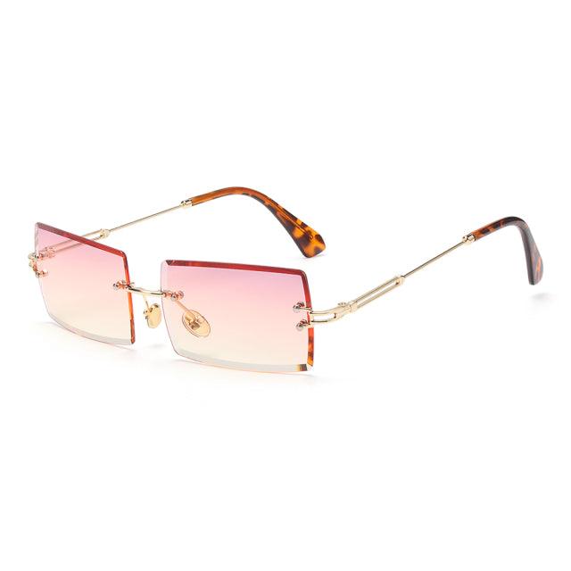 Rimless Small Rectangle Sunglasses UV400 Eyewear - ItemBear.com