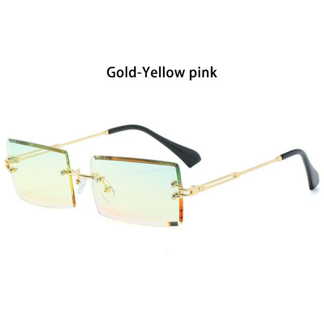 Rimless Small Rectangle Sunglasses UV400 Eyewear - ItemBear.com