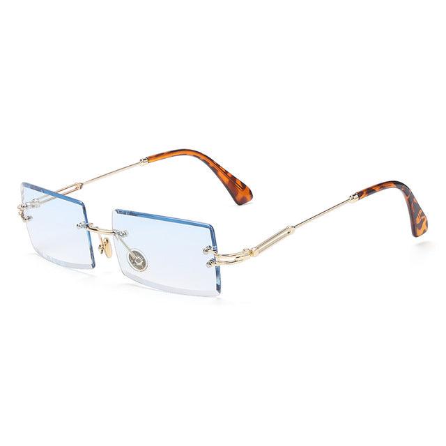 Rimless Small Rectangle Sunglasses UV400 Eyewear - ItemBear.com