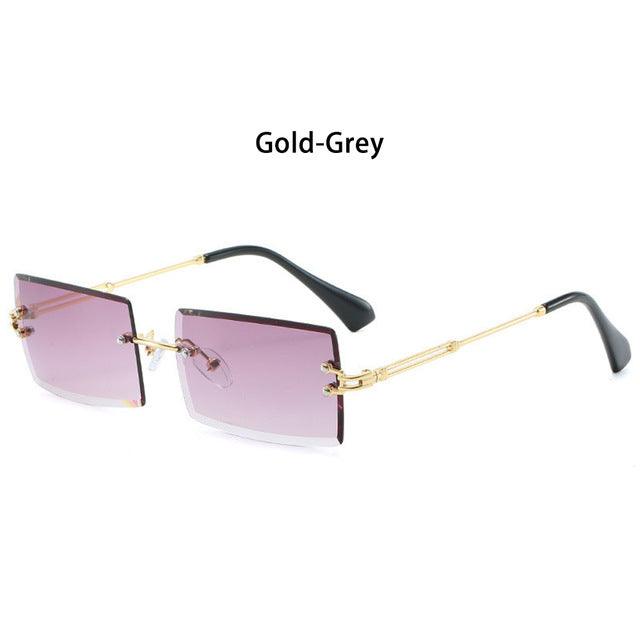 Rimless Small Rectangle Sunglasses UV400 Eyewear - ItemBear.com