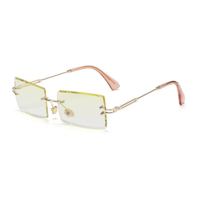 Rimless Small Rectangle Sunglasses UV400 Eyewear - ItemBear.com