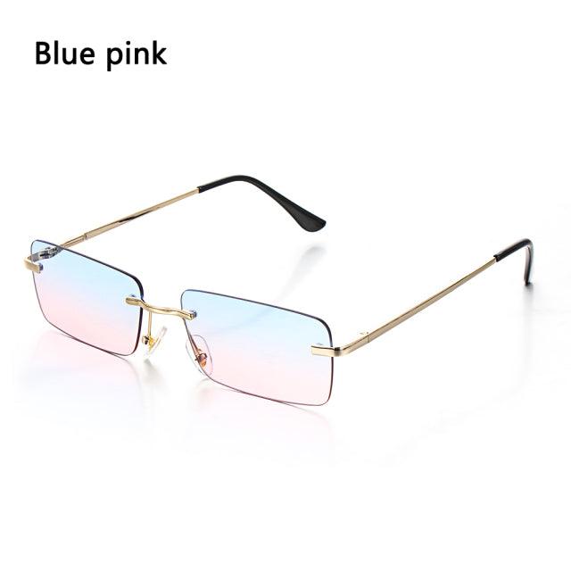 Rimless Small Rectangle Sunglasses UV400 Eyewear - ItemBear.com