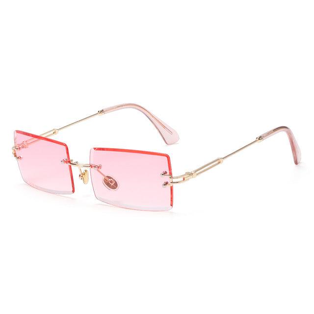 Rimless Small Rectangle Sunglasses UV400 Eyewear - ItemBear.com
