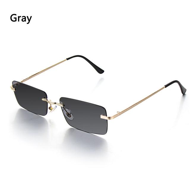 Rimless Small Rectangle Sunglasses UV400 Eyewear - ItemBear.com