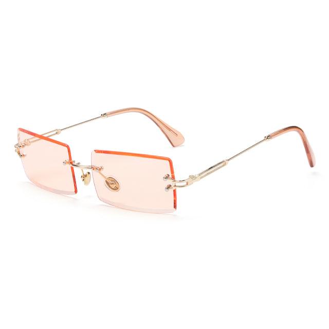 Rimless Small Rectangle Sunglasses UV400 Eyewear - ItemBear.com