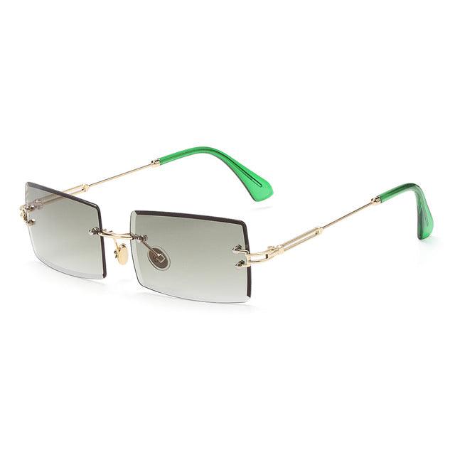Rimless Small Rectangle Sunglasses UV400 Eyewear - ItemBear.com