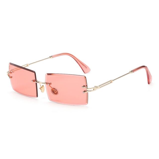 Rimless Small Rectangle Sunglasses UV400 Eyewear - ItemBear.com