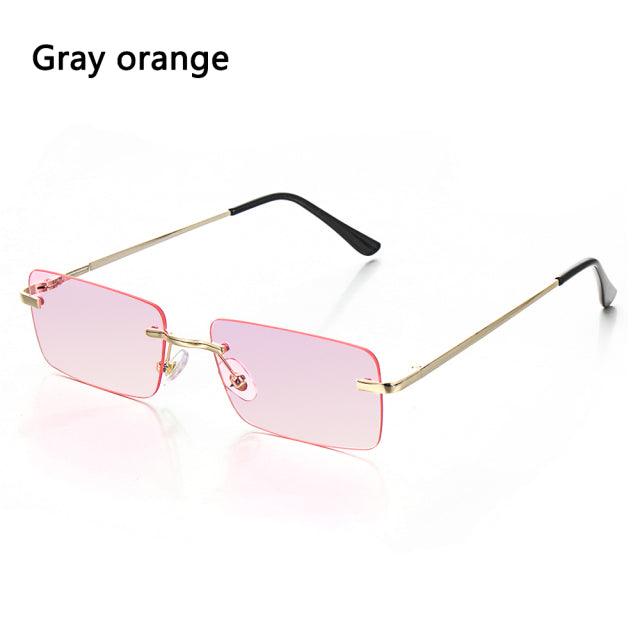 Rimless Small Rectangle Sunglasses UV400 Eyewear - ItemBear.com