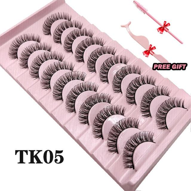 Russian Strip Lashes 10-Pairs Fluffy Mink - ItemBear.com