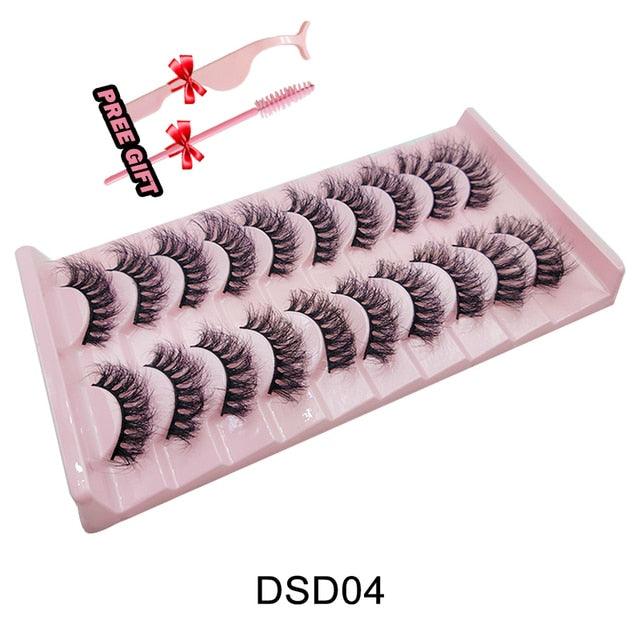 Russian Strip Lashes 10-Pairs Fluffy Mink - ItemBear.com