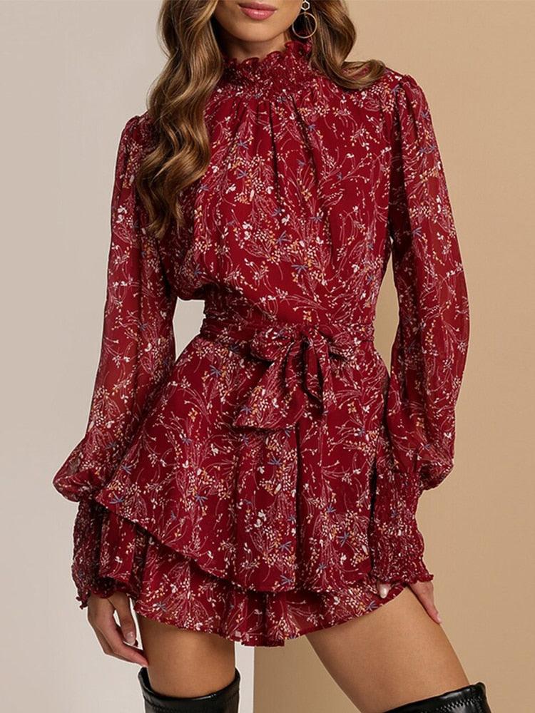 Samantha High Neck Mini Dress - ItemBear.com
