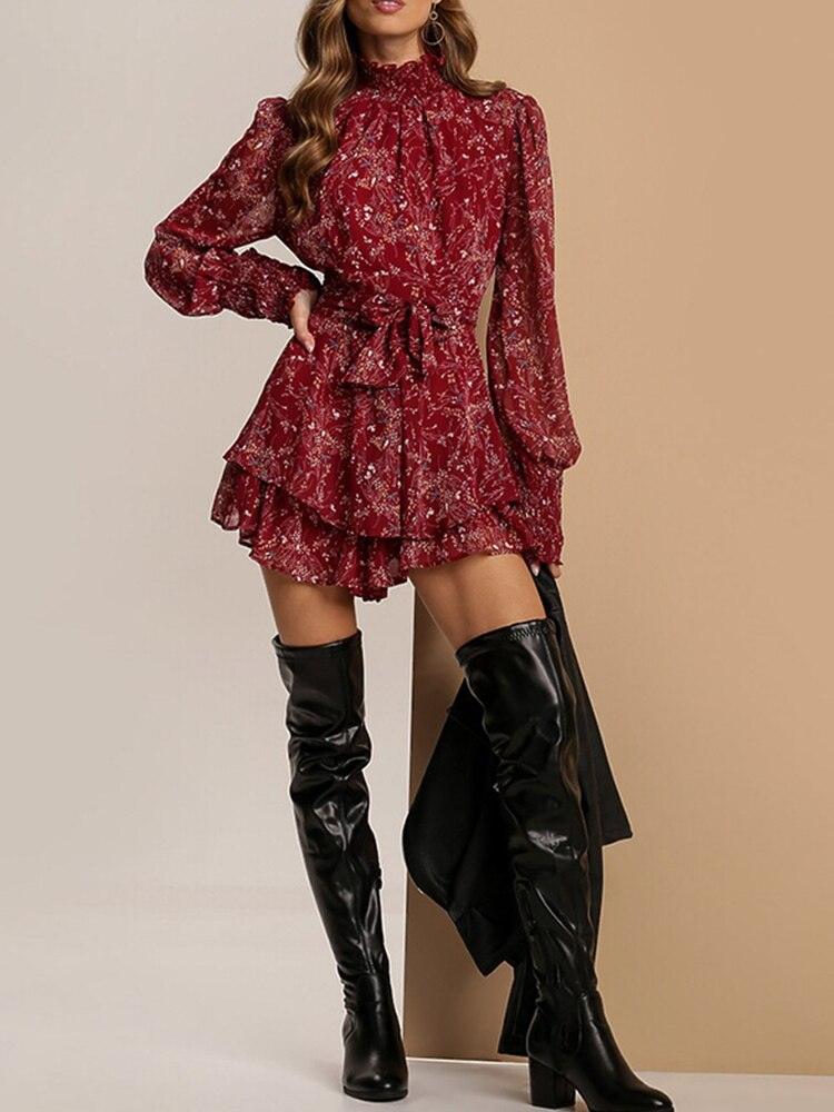 Samantha High Neck Mini Dress - ItemBear.com