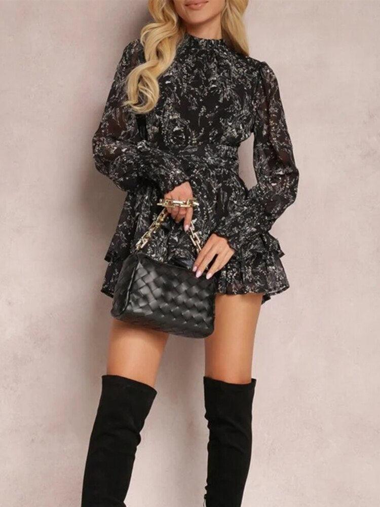 Samantha High Neck Mini Dress - ItemBear.com