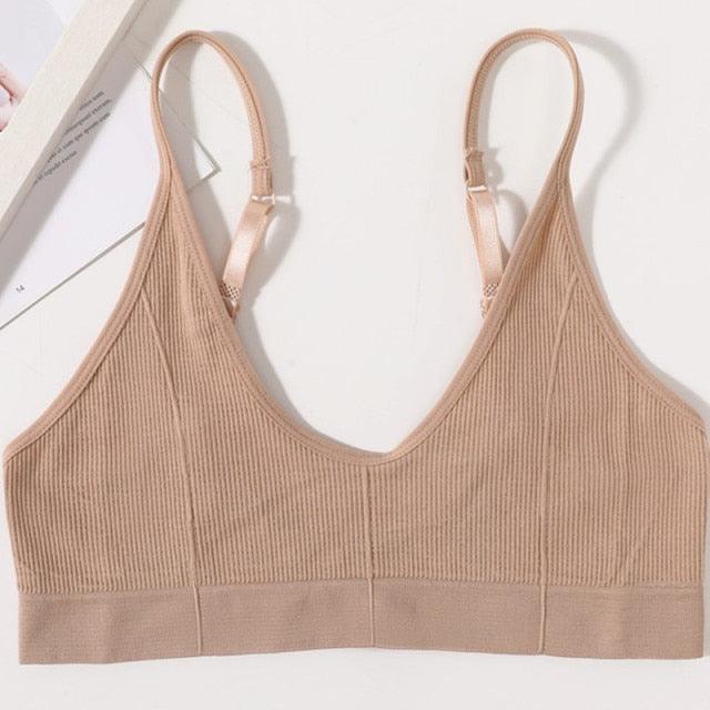 Seamless Solid Low Back Bralette - ItemBear.com