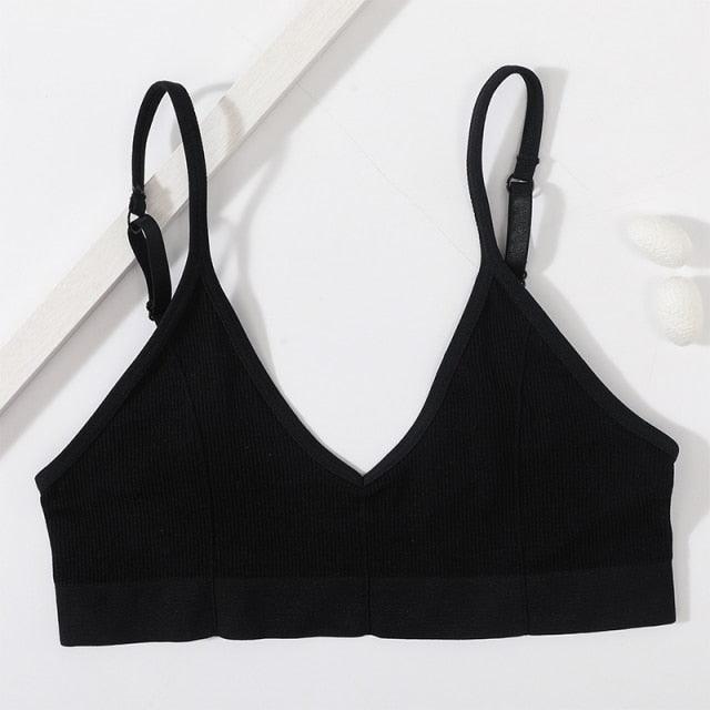 Seamless Solid Low Back Bralette - ItemBear.com