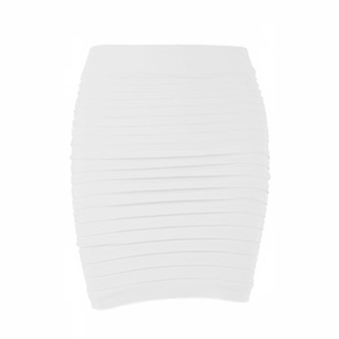 Sexy Pencil Short Dress For Women Wrinkles Folds High Elastic Pleated mini Skirt Cotton Blend Solid High Waist Bodycon Skirts - ItemBear.com