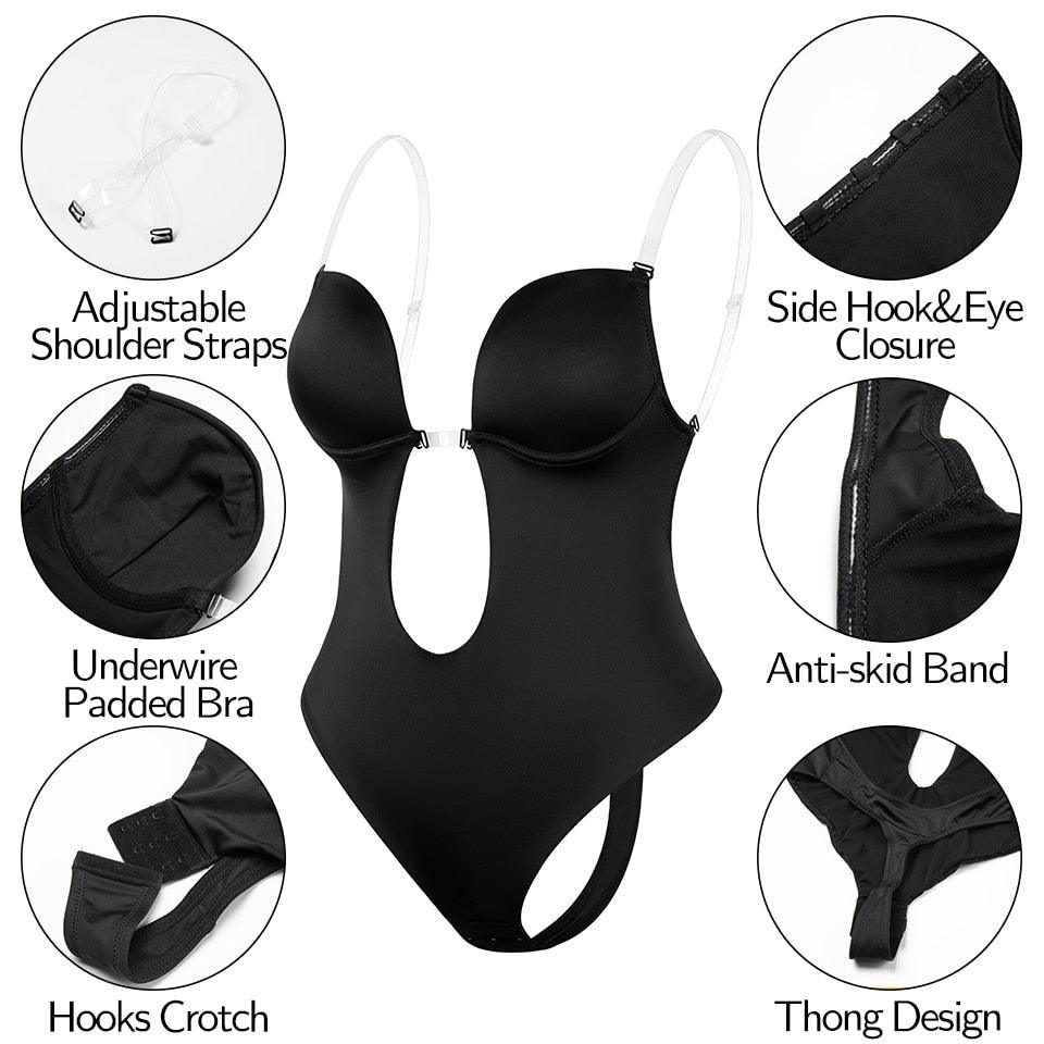 Shapewear Bodysuit Women Deep V-Neck - ItemBear.com