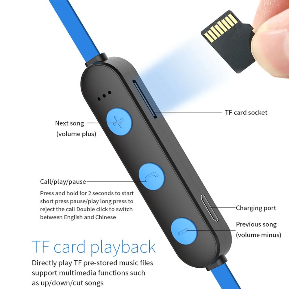 Sports Bluetooth Earphone Magnetic Wireless Headset Support TF - ItemBear.com