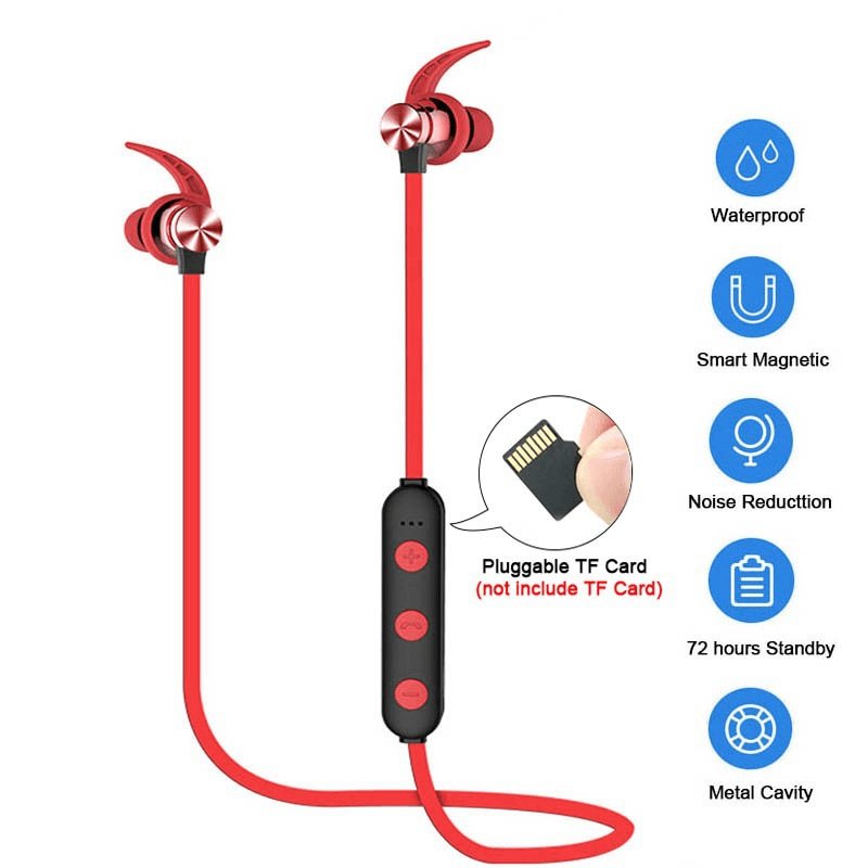 Sports Bluetooth Earphone Magnetic Wireless Headset Support TF - ItemBear.com