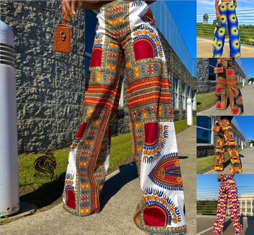 spring and summer new Bohemian printed trousers with pockets casual pants women loose high waist wide leg pants women - ItemBear.com