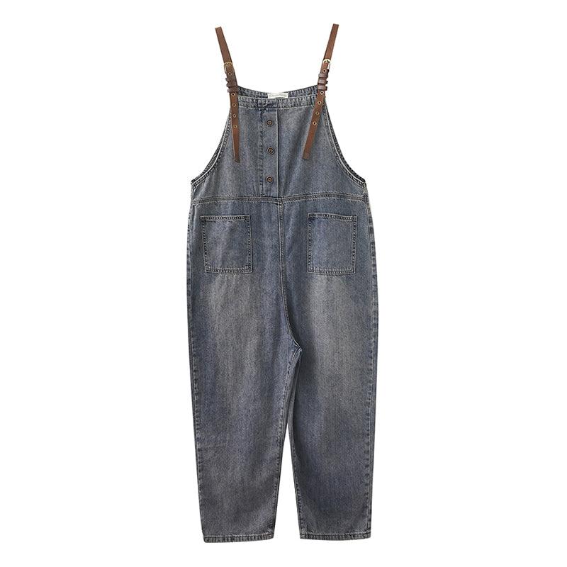 Spring Fashion Button Jeans Harem Jumpsuit - ItemBear.com