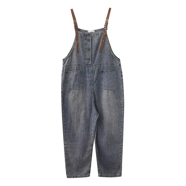 Spring Fashion Button Jeans Harem Jumpsuit - ItemBear.com