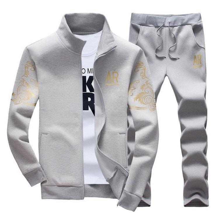 Spring Tracksuits Men Sporting Gyms Mens Set Casual Outfit Sportswear Fitness Men's Clothing Bodybuilding Male Zipper Sweat Suit - ItemBear.com