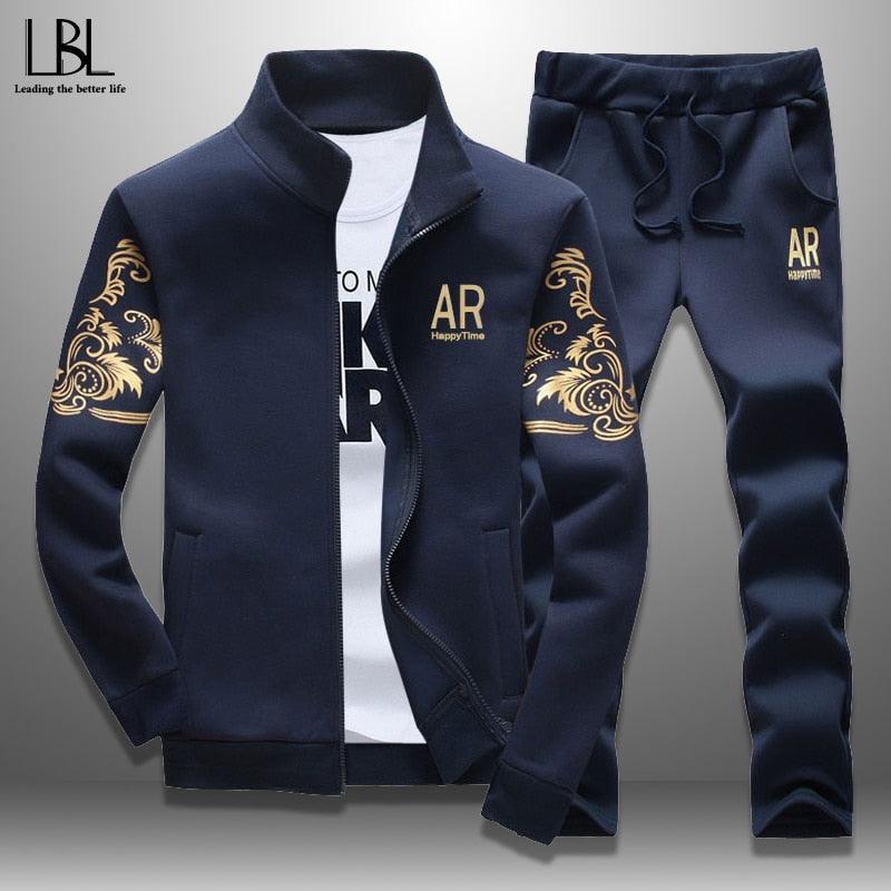 Spring Tracksuits Men Sporting Gyms Mens Set Casual Outfit Sportswear Fitness Men's Clothing Bodybuilding Male Zipper Sweat Suit - ItemBear.com