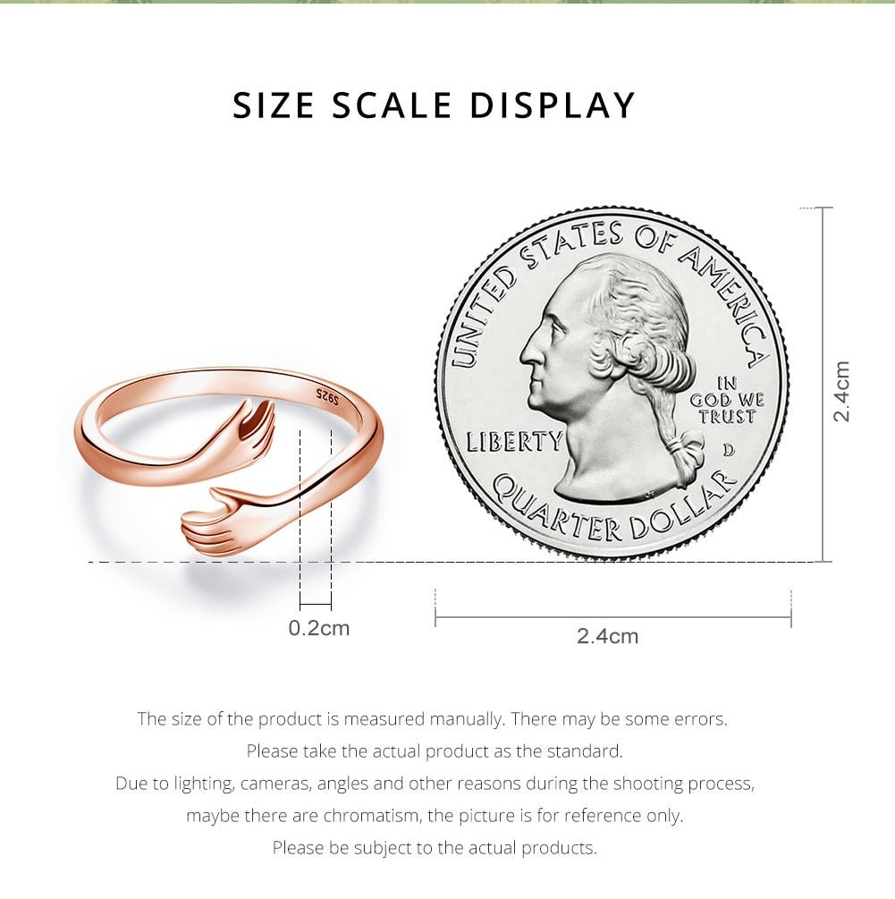 Sterling Silver Embrace Ring Hug - ItemBear.com