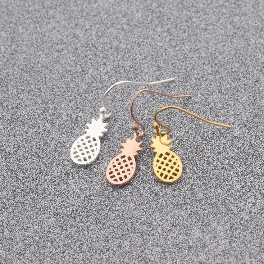 Summer Style Pineapple Earrings Silver Color Small - ItemBear.com