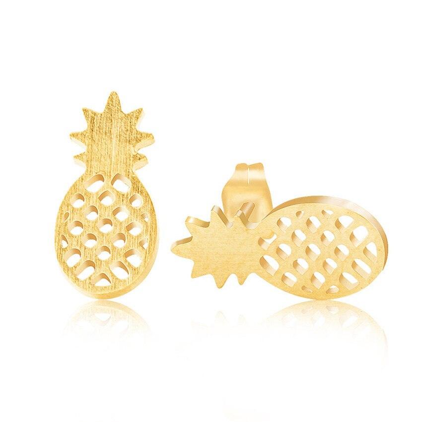 Summer Style Pineapple Earrings Silver Color Small - ItemBear.com