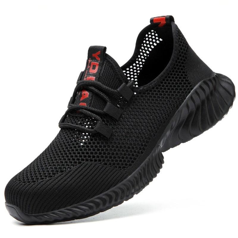 summer work shoes with protection breathable Lightweight safety shoes with iron toe anti-stab anti-slip working summer shoes - ItemBear.com