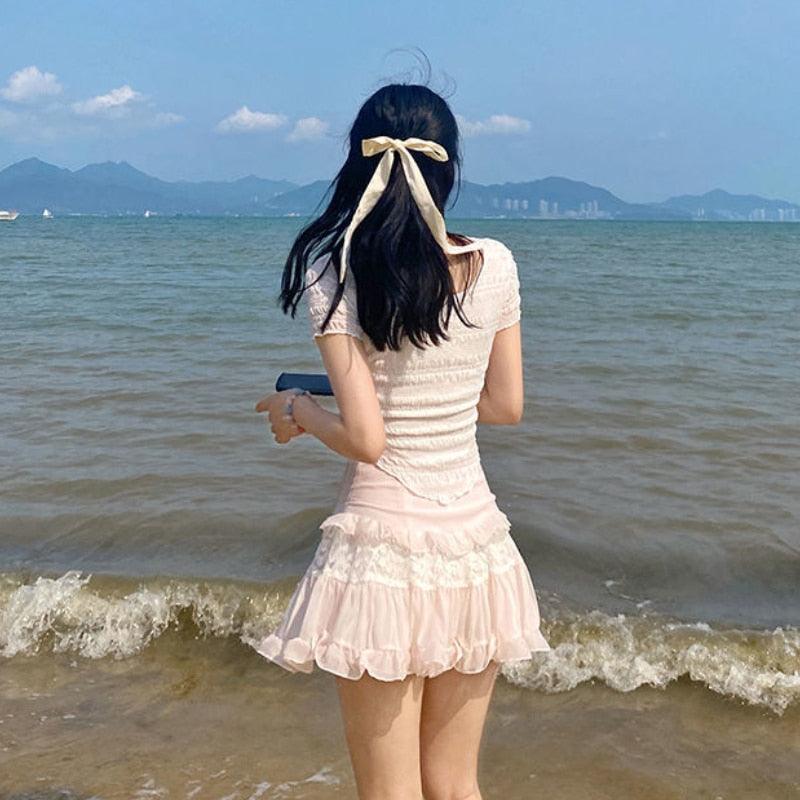 Sweet Pink Ruffle Skirt - ItemBear.com