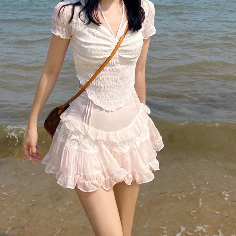 Sweet Pink Ruffle Skirt - ItemBear.com