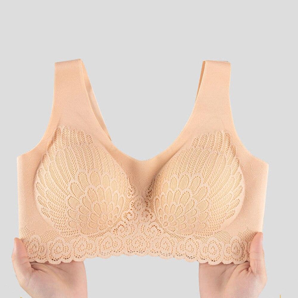 Thin Push Up Vest Bra Women Seamless Underwear Solid Lace Soft Comfortable Sleep Top With Chest Padded Bras For Women M L XL XXL - ItemBear.com