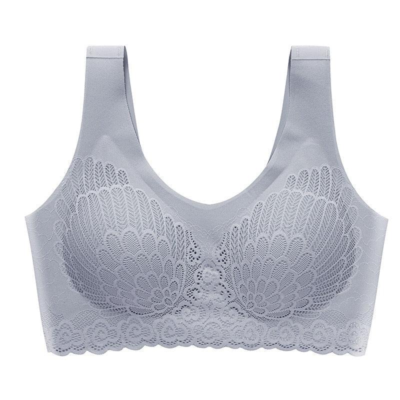 Thin Push Up Vest Bra Women Seamless Underwear Solid Lace Soft Comfortable Sleep Top With Chest Padded Bras For Women M L XL XXL - ItemBear.com