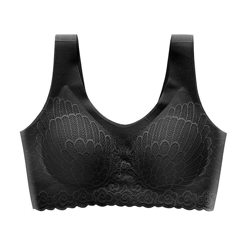 Thin Push Up Vest Bra Women Seamless Underwear Solid Lace Soft Comfortable Sleep Top With Chest Padded Bras For Women M L XL XXL - ItemBear.com